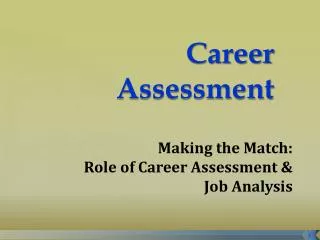 Career Assessment