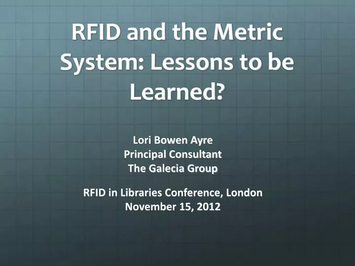 rfid and the metric system lessons to be learned