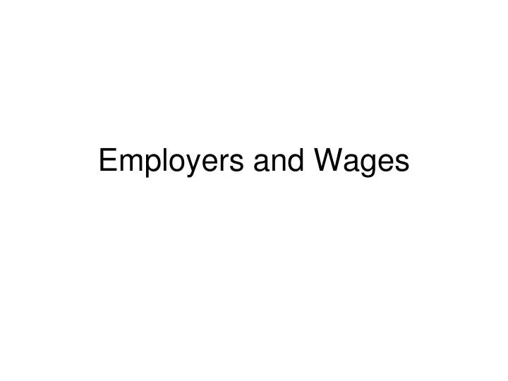 employers and wages