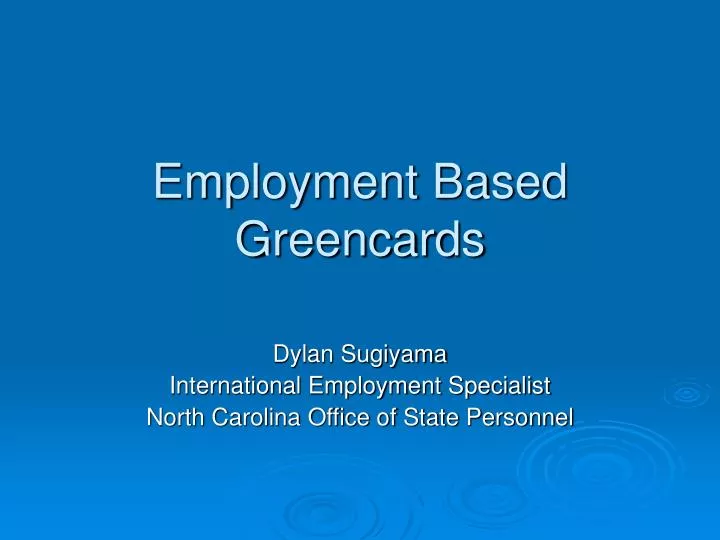 employment based greencards