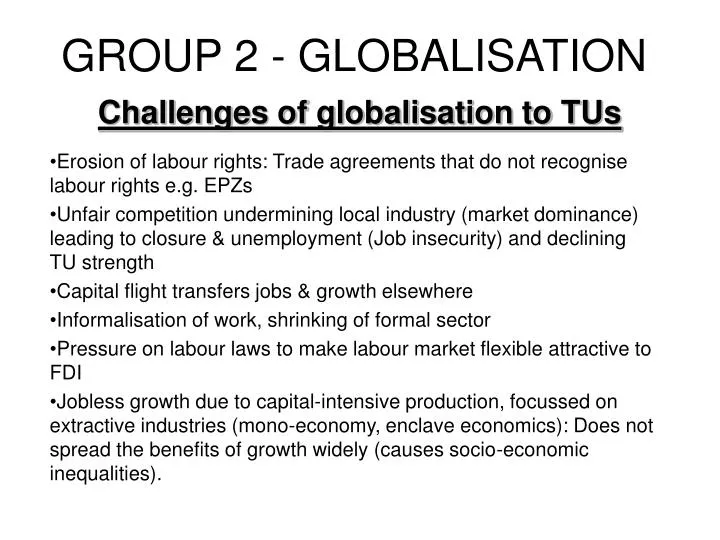group 2 globalisation