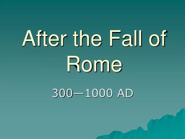 after the fall of rome