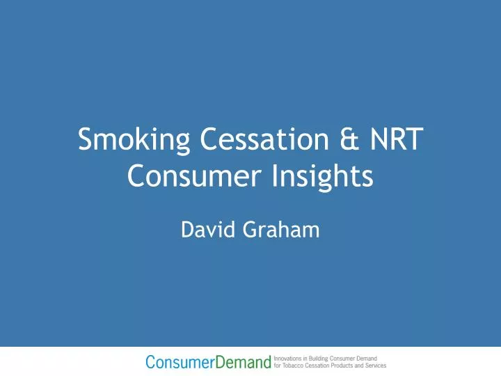 smoking cessation nrt consumer insights