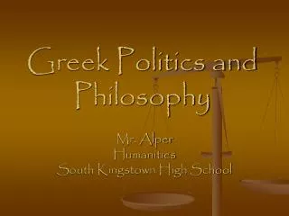 Greek Politics and Philosophy