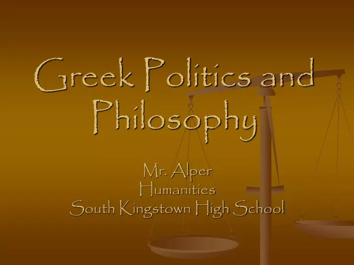 greek politics and philosophy