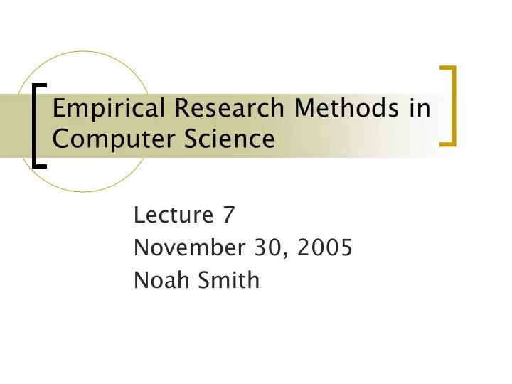 empirical research methods in computer science