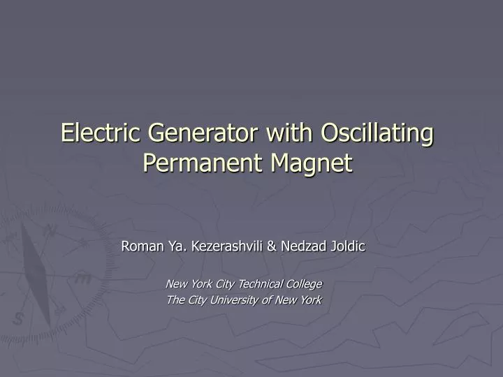electric generator with oscillating permanent magnet