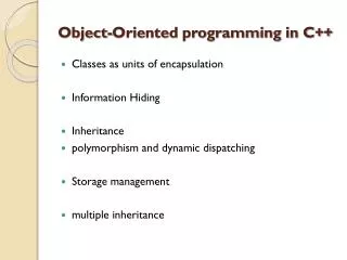 Object-Oriented programming in C++