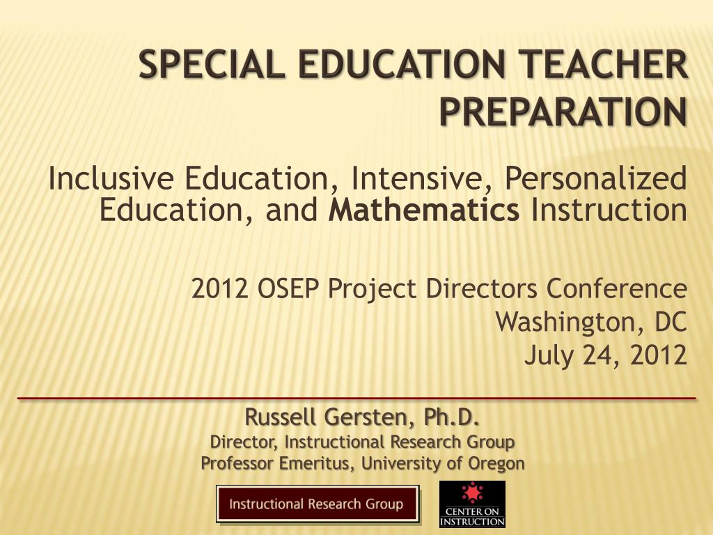 PPT - Special Education Teacher Preparation PowerPoint Presentation ...
