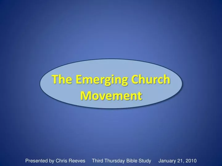 the emerging church movement