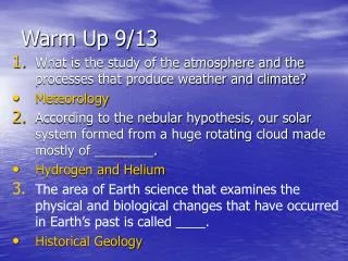 warm up 9 13