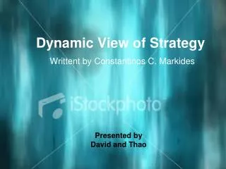 Dynamic View of Strategy