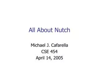 All About Nutch