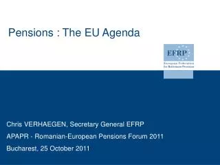 Pensions : The EU Agenda