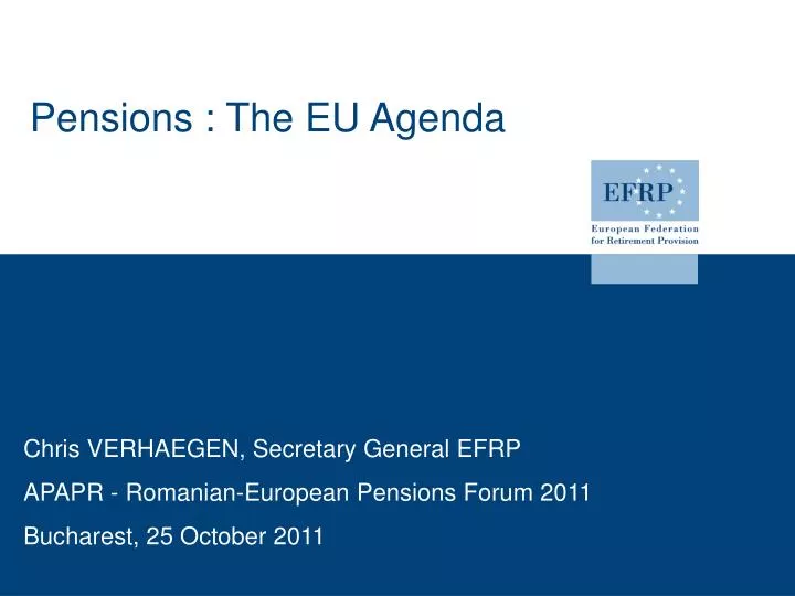 pensions the eu agenda
