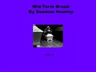 Mid-Term Break By Seamus Heaney