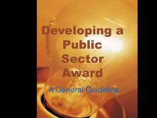 Developing a Public Sector Award