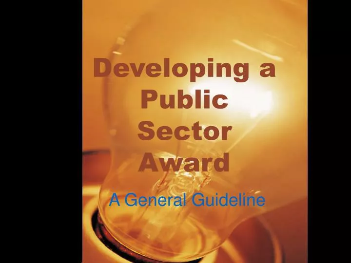 developing a public sector award