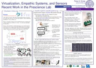 Virtualization, Empathic Systems, and Sensors Recent Work in the Prescience Lab