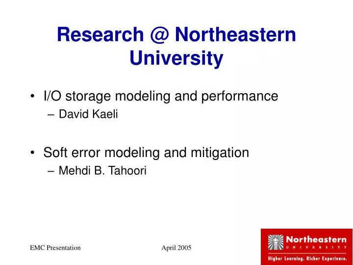 research @ northeastern university