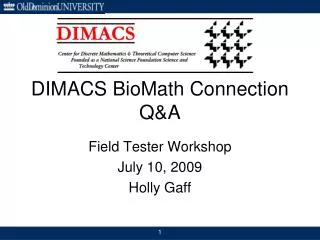 DIMACS BioMath Connection Q&amp;A