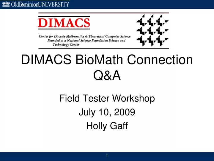 dimacs biomath connection q a