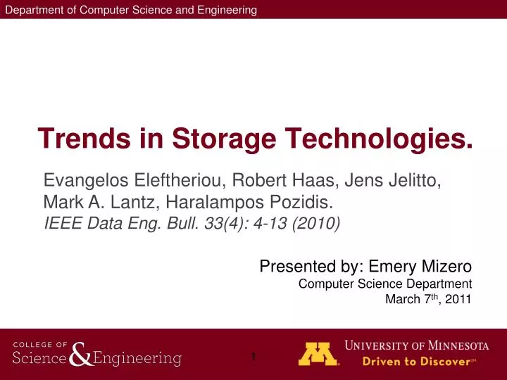 trends in storage technologies