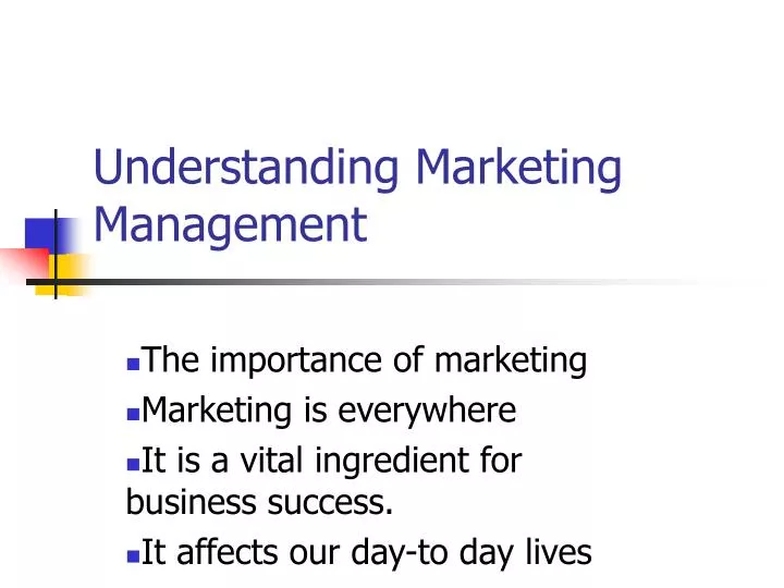 understanding marketing management