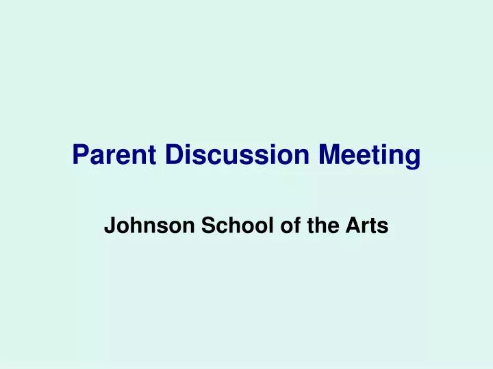 parent discussion meeting