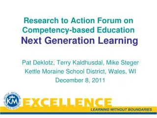 Research to Action Forum on Competency-based Education Next Generation Learning