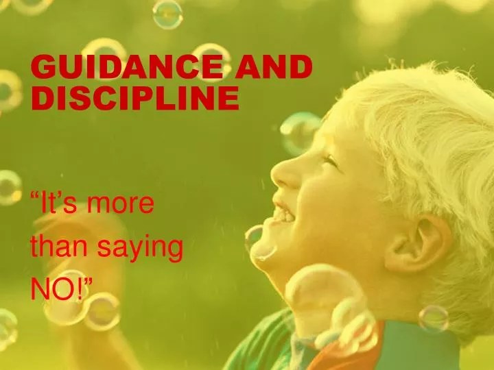 guidance and discipline