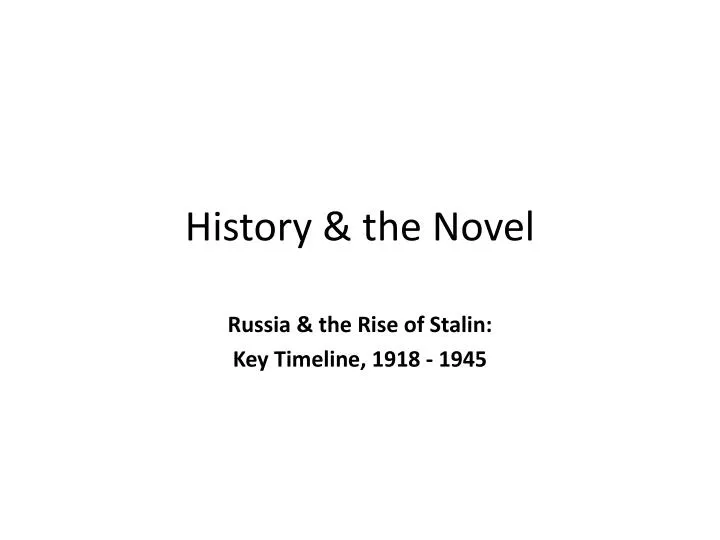 history the novel