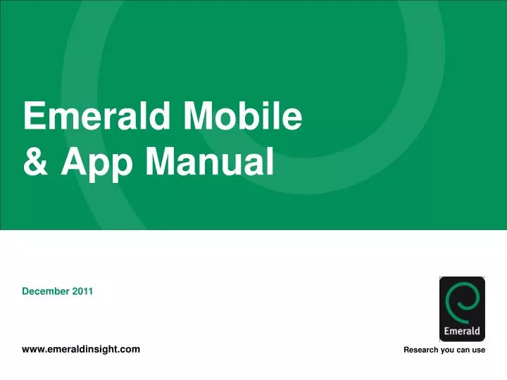 emerald mobile app manual