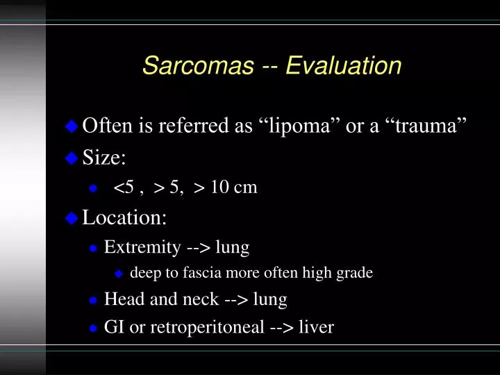 sarcomas evaluation