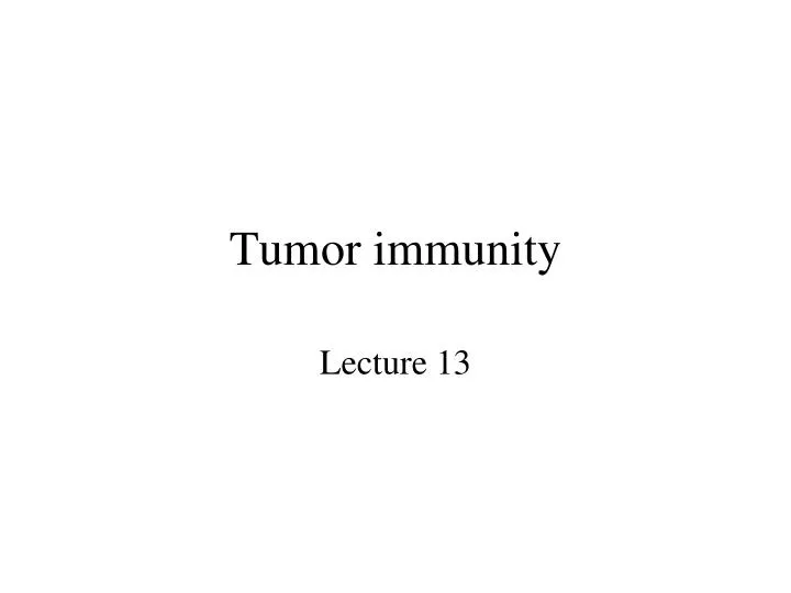 tumor immunity