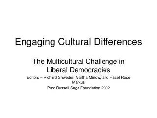 Engaging Cultural Differences
