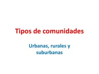 tipos de comunidades