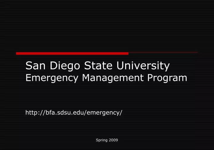 san diego state university emergency management program http bfa sdsu edu emergency