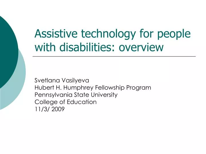 assistive technology for people with disabilities overview