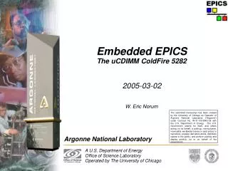 Embedded EPICS The uCDIMM ColdFire 5282