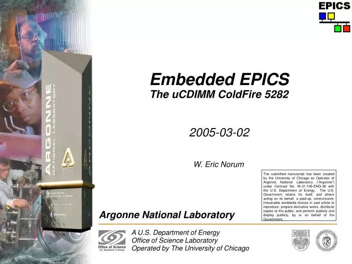 embedded epics the ucdimm coldfire 5282