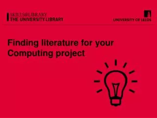 Finding literature for your Computing project
