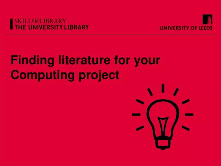 finding literature for your computing project