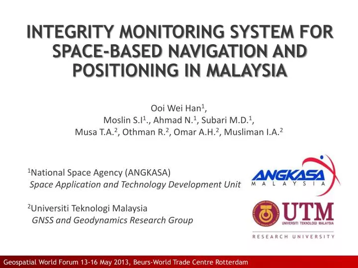 integrity monitoring system for space based navigation and positioning in malaysia