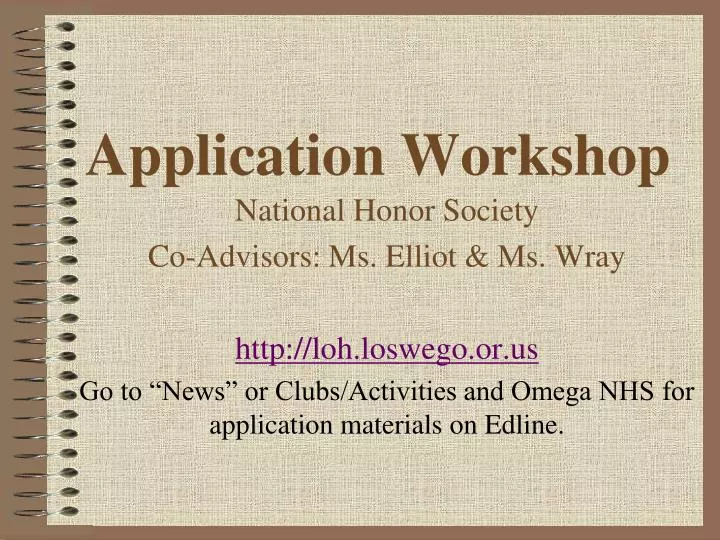 application workshop