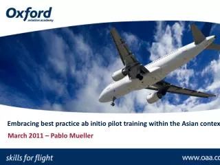 Embracing best practice ab initio pilot training within the Asian context