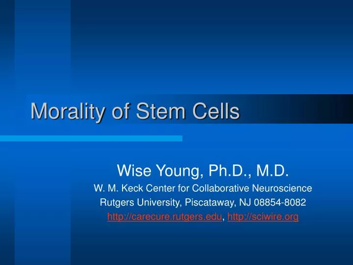 morality of stem cells