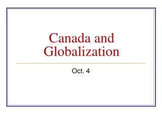 Canada and Globalization