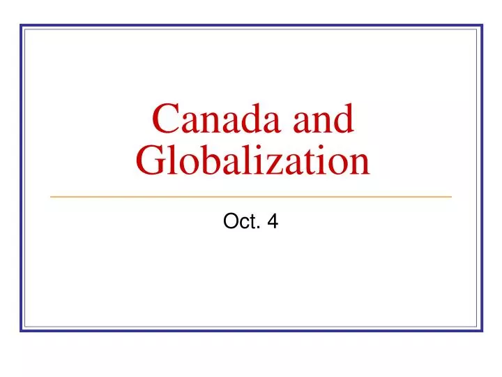 canada and globalization
