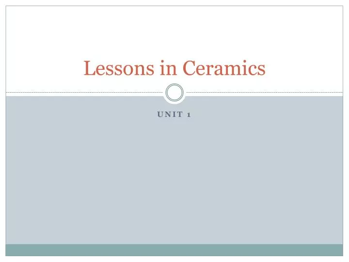 lessons in ceramics